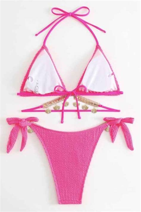 Sexy Tassel Detail Two Piece Bikini Swimwear Set WoW Garments