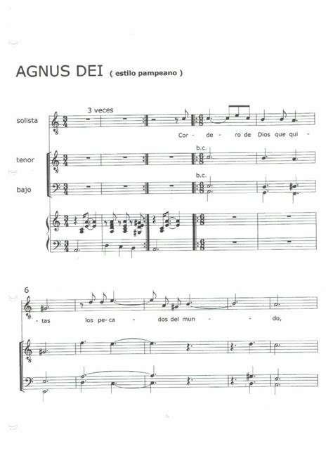 PDF AGNUS Solista De Tenor Bajo DEI Estilo Pampeano 3 Veces Cor