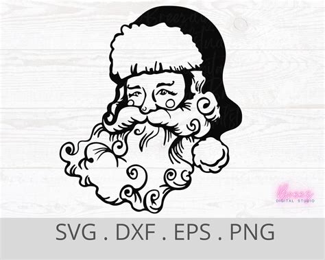 Santa Face Svg Santa Claus Svg Santa Clipart Father Etsy