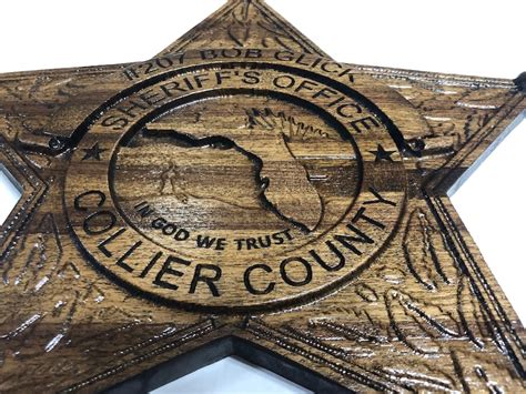 17 Collier County Sheriff Department Badge. Solid Cherry | Etsy