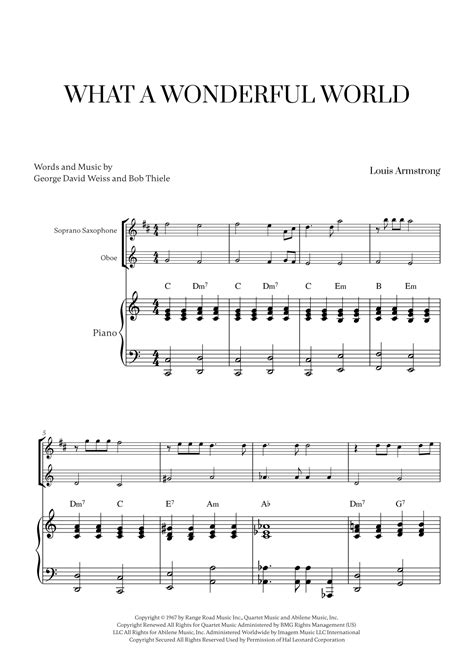 What A Wonderful World Arr Cadenza Editions By Louis Armstrong Sheet