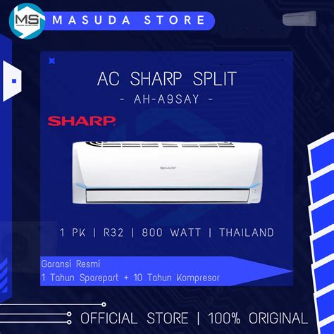 Jual AC SHARP 1 PK AH A9SAY AU A9SAY AC SPLIT SHARP 1 PK NEW