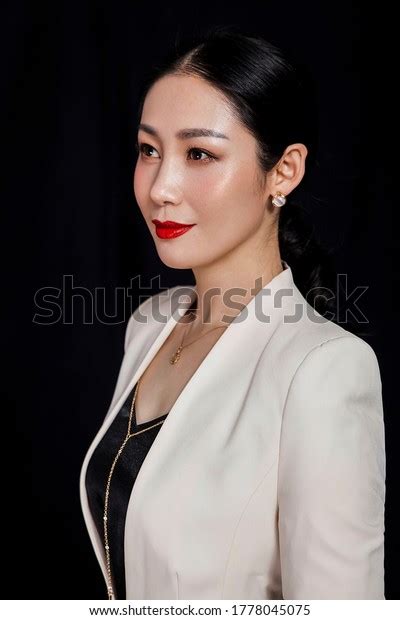 Asian Lady Mature Sexy Black Background Stock Photo Shutterstock