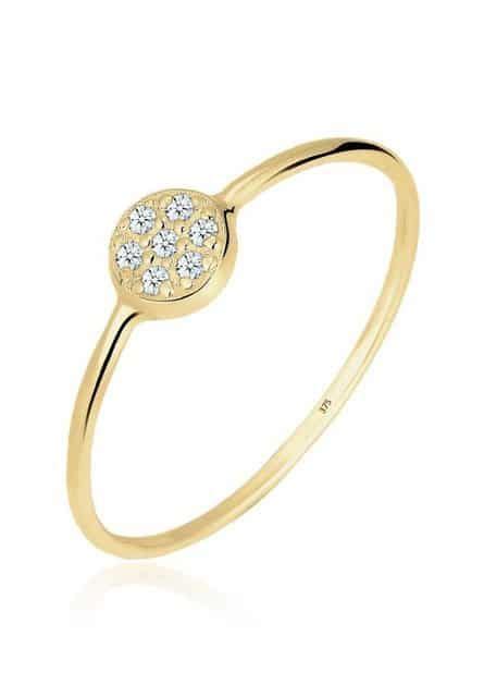 Elli DIAMONDS Verlobungsring Kreis Scheibe Diamant 0 035 Ct 375