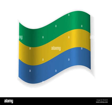 La Bandera De Gabón País En El África Central Ilustración Vectorial