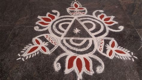 Margazhi Madham Easy Rangoli Design Flower Rangoli 5 3 Dots Easy