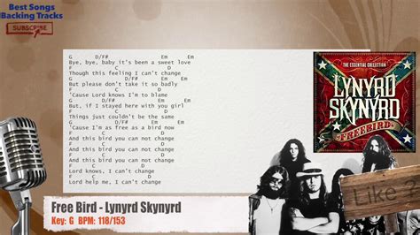 Free Bird Lynyrd Skynyrd Vocal Backing Track With Chords And Lyrics