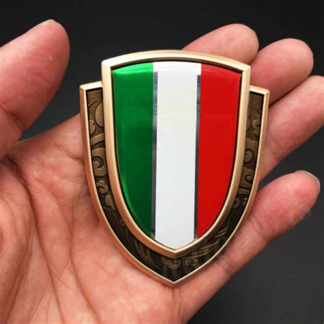 D Metal Italy Italian Flag Car Trunk Window Side Emblem Badge Decal