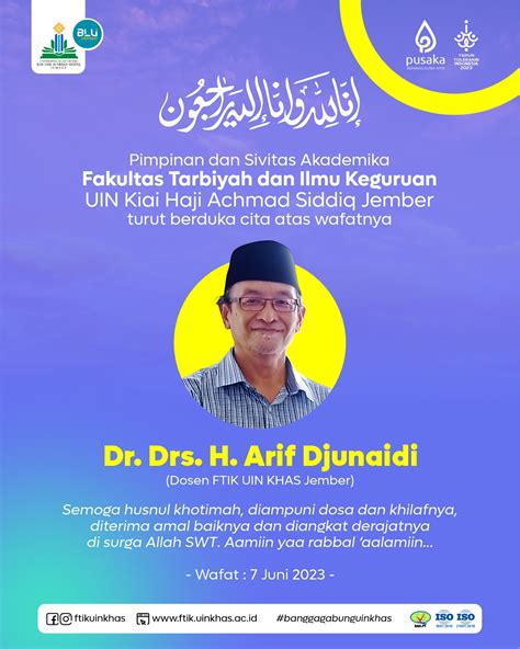 Tadris Biologi Turut Berduka Cita Atas Berpulangnya Dosen FTIK Dr Drs