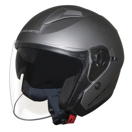 Casco Jet Mt Boulevard Sv Doble Pantalla Gris Titanium En