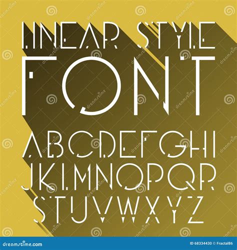 Vector Linear Font Simple And Minimalistic Alphabet In Line Style