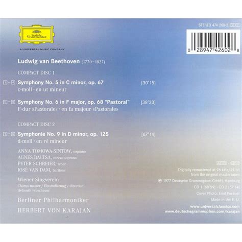 Symphonies Nos Berliner Philharmoniker Herbert Von Karajan