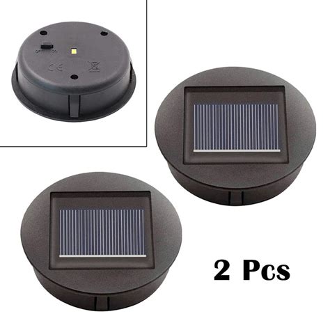 Set Of Solar Lights Replacement Top With Led Bulbs Solar Panel