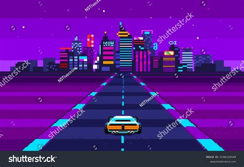 Retro 8bit Game Race Arcade Pixel Stock Vector Royalty Free 2196318509 Shutterstock