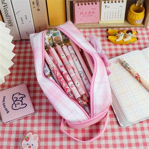 Купить Сумка для канцелярских принадлежностей с бантиком и шахматной ...