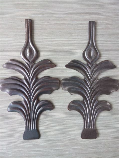 Wrought Iron Metal Art Components Leaf Forged Elements For Staircase