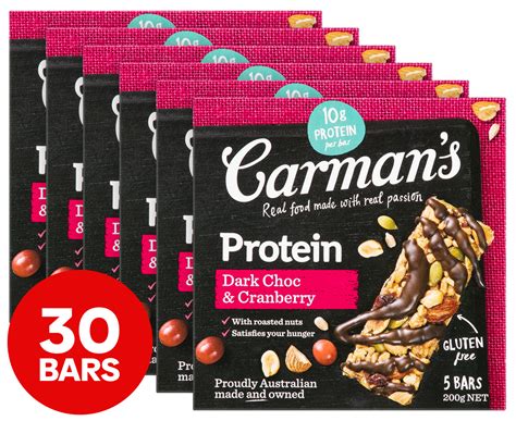 X Pk Carman S Gourmet Protein Bars Dark Choc Cranberry G