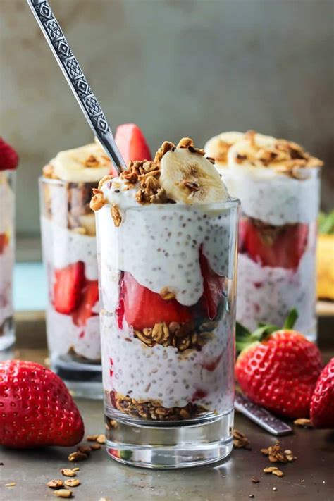 Strawberry Banana Chia Seed Pudding Parfait Fit Mitten Kitchen