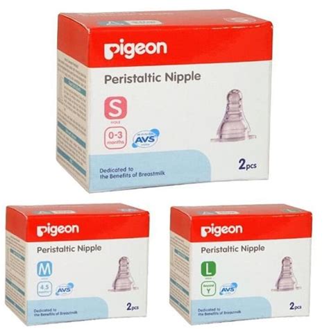 Jual Pigeon Peristaltic Slim Neck Nipple Double Pack Box Isi Di