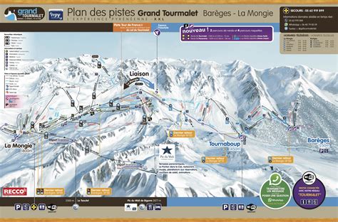 Plan Des Pistes Grand Tourmalet Bar Ges La Mongie