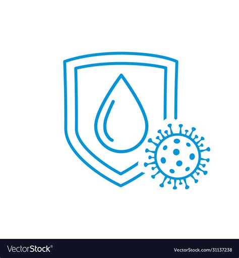 Virus Protection Drop On Shield Icon Royalty Free Vector