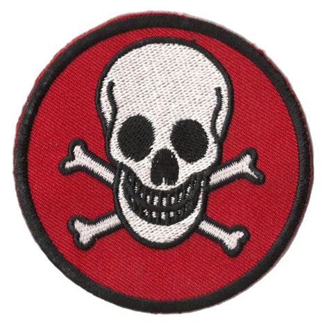 patche écusson tête de mort danger patch brodé badge