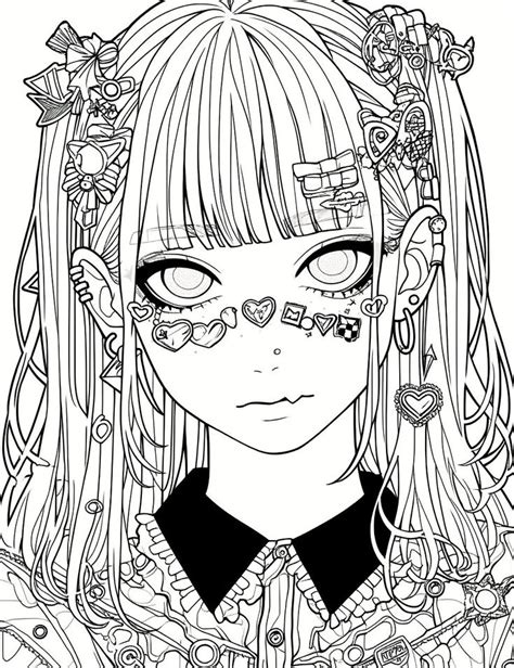 Decora Girl Coloring Page In 2024 Manga Coloring Book Coloring Book