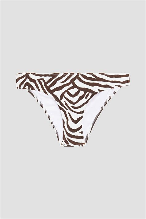 HEIDI KLEIN Zebra print stretch piqué mid rise bikini briefs THE OUTNET