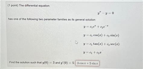 Solved Point The Differential Equationy Y Has One Chegg