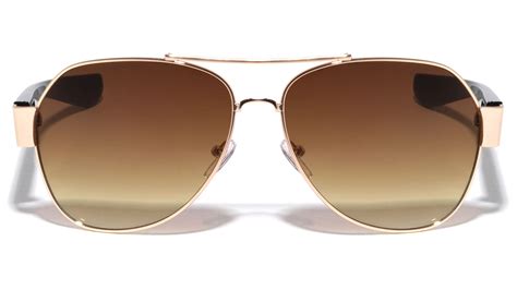 Khan Aviator Sunglasses With Cutout Temple Mass Vision