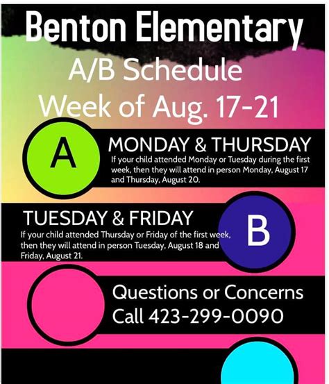 8/17-21 Benton Elementary School A/B Schedule – Polk County Tennessee ...