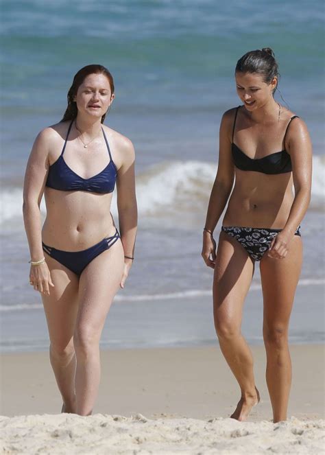 Bonnie Wright In Blue Bikini Gotceleb