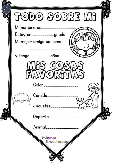 Todo Sobre Mi Free Printable