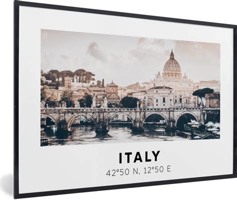 Fotolijst Incl Poster Rome Skyline Itali Zomer X Cm