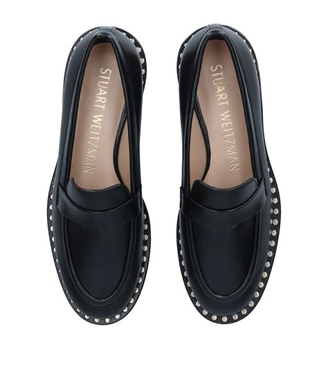 Stuart Weitzman Black Leather Palmer Loafers Harrods Uk