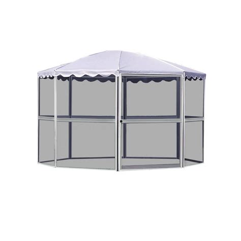 Casita 8 Panel Round Screenhouse 83222 White With Gray Roof Wgl07