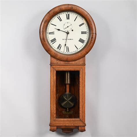 Sold At Auction American Oak Regulator Wall Clock