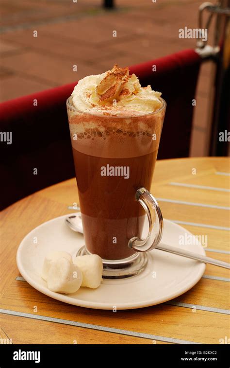 A Luxury Hot Chocolate With Cream And Chocolate Stock Photo Alamy