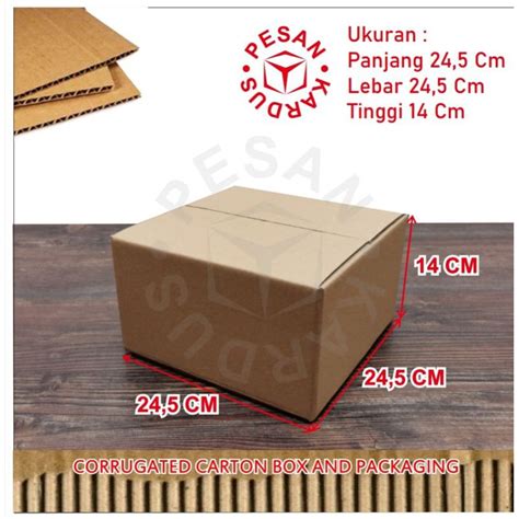 Jual Kardus Box Polos 24 5 X 24 5 X 14 Cm Shopee Indonesia