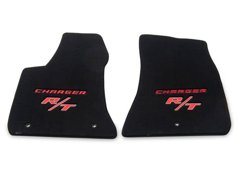 Lloyd Charger Velourtex Front Floor Mats With Red R T Logo Black