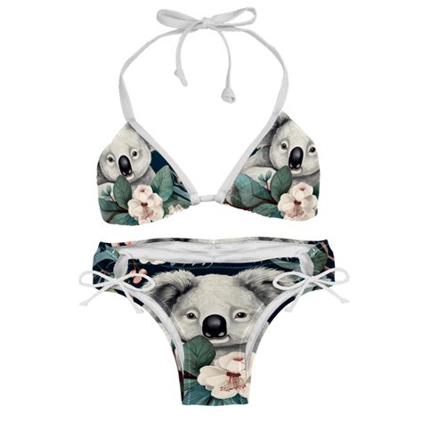 Koala Detachable Sponge Adjustable Strap Bikini Set Two Pack Swim