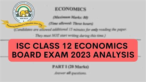 ISC Class 12 Economics Paper Analysis 2023 Exam Review Question Paper