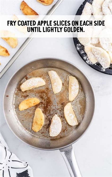 Frying Pan Filled With Fried Apple Slices On Each Side And Until