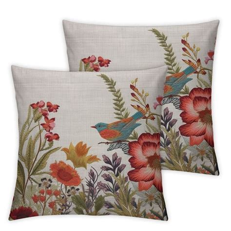 ARISTURING Flower Field Rectangle Pillow Covers Watercolor Lovely Rose