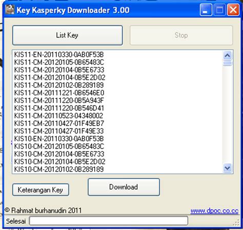 DPOCC: Kaspersky Key Downloader 3.00
