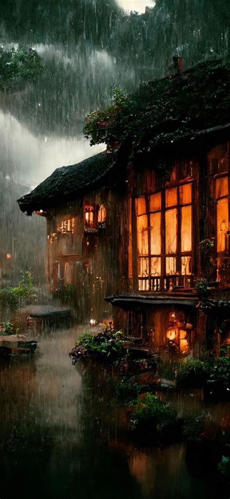 Rainy Night Dreamlike Scenery Wallpaper Android Wallpaper Country