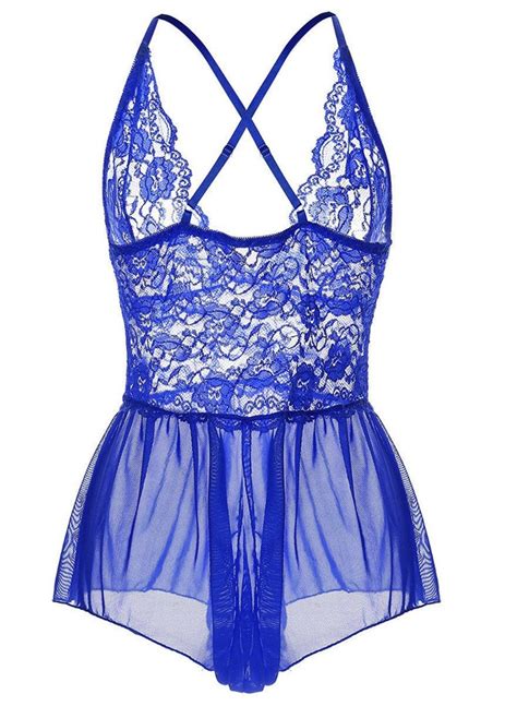 Sexy Lingerie Sleepwear Bodysuit Lace Women S Crotchless Babydoll Underwear US EBay