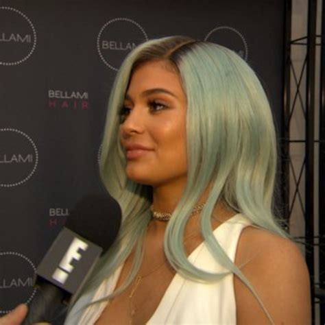 Kylie Jenner Steps Out With Blue Hair