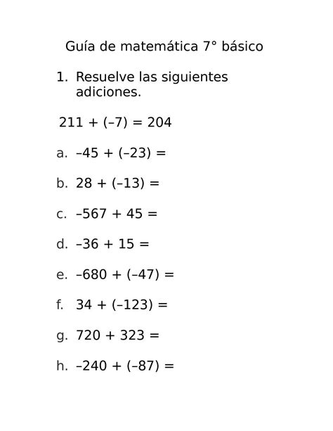 Guía De Matemática 7 en 2020 Matematicas