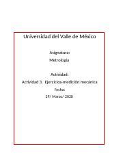 Actividad Metrologia Docx Universidad Del Valle De M Xico